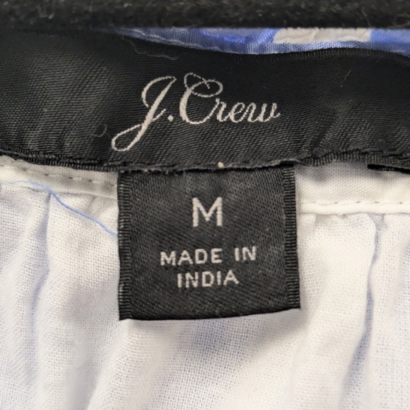 J. Crew Striped Blue/White Tiered Popover Cotton Dress sz M Preppy Minimalist - Picture 3 of 12